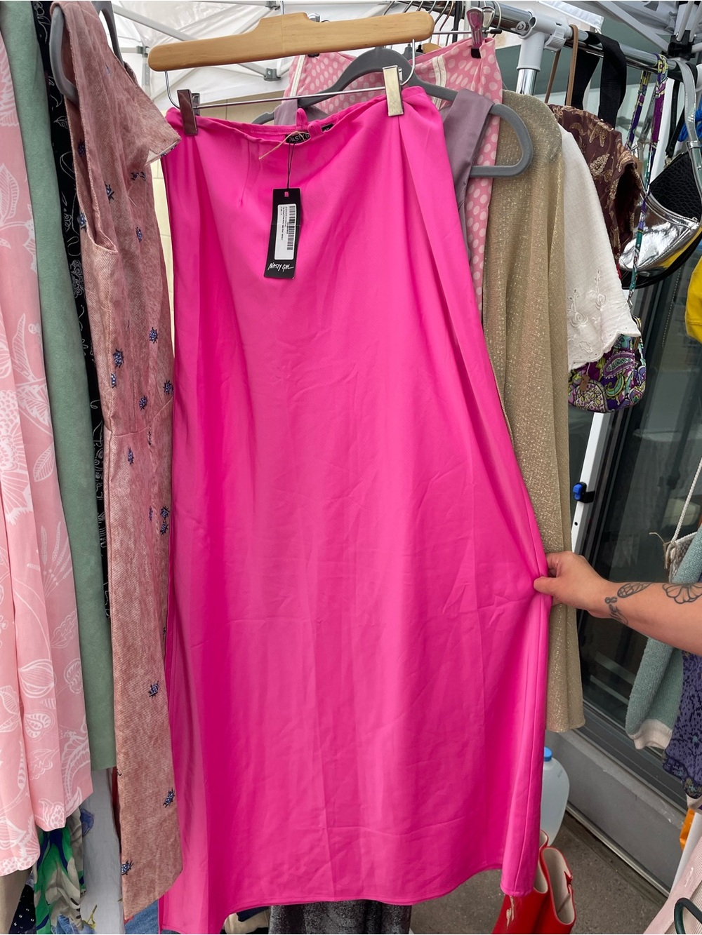 Nasty Gal Hot Pink Maxi Skirt